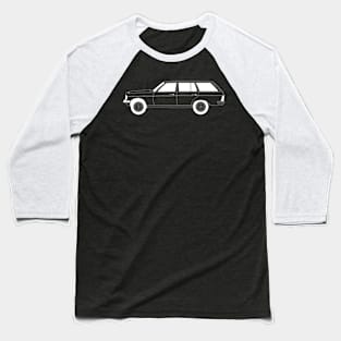 Mercedes W123 White Outline Baseball T-Shirt